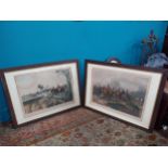 Two 19th C. coloured prints The Fox Hunt mounted in oak frames. {86 cm H x 112 cm W}.