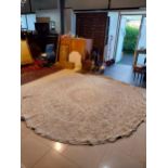 Good quality silk oval carpet {315 cm L x 295 cm W{ cm H cm W cm D}.
