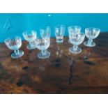 Collection of cut crystal and other glasses.{ cm H cm W cm D}.