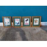 Set of four framed coloured Guinness prints {26 cm H x 21 cm W}.{ cm H cm W cm D}.
