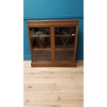 Good quality Edwardian mahogany bookcase with two astral glazed doors raised on platform base {92 cm