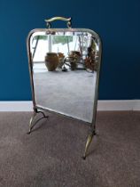 Edwardian brass fire screen {67 cm H x 44 cm W x 23 cm D}.