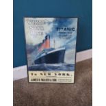 White Star Line Titanic tin plate advertising sign {40 cm H x 30 cm W}.{ cm H cm W cm D}.