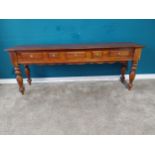 Good quality cherrywood server with five drawers in frieze on turned legs. {74 cm H x 190 cm W x