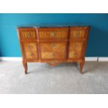 Good quality Edwardian Kingwood and Satinwood inlay chest of drawers with marble top and ormolu