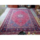 Decorative Persian carpet square {397 cm L x 300 cm W}.{ cm H cm W cm D}.