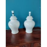 Pair of Laura Ashely ceramic table lamps {45 cm H 22 cm W 22cm D}.