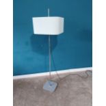 Ralph Benz designer chrome standard lamp with cloth shade {166 cm H 45 cm W 45cm D}.