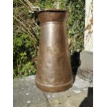 19th. C. brass and metal haystack milk can Stamped Butter Factory No 17 { 77cm H X 45cm Dia }.