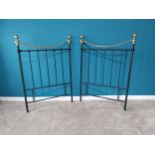 Brass and iron bed in the Victorian style {137 cm H x 96 cm W}.{ cm H cm W cm D}.