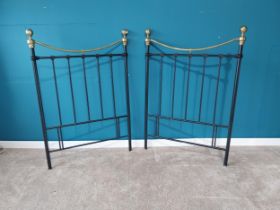 Brass and iron bed in the Victorian style {137 cm H x 96 cm W}.{ cm H cm W cm D}.