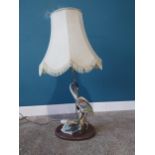 Decorative ceramic table lamp with cloth shade {80 cm H x 40 cm Dia.}.{ cm H cm W cm D}.