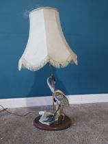 Decorative ceramic table lamp with cloth shade {80 cm H x 40 cm Dia.}.{ cm H cm W cm D}.