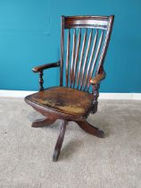 1940s bentwood swivel office arm chair{100 cm H 55 cm W 55cm D}.