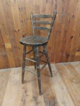 Stained pine Country Bar - Pub stool {113 cm H x 43 cm W x 44 cm D}.