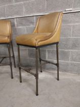 Pair of good quality industrial bar - pub stools.