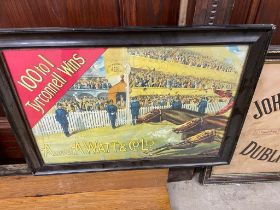 Andrew A Watt and Co Ltd Tyrconnell advertising print in wooden frame {50 cm H x 70 cm W }.