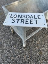 Cast iron Lonsdale street sign {25cm H x 50cm W}