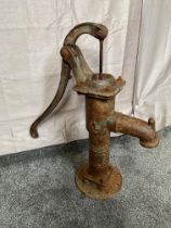Cast iron water pump. {63 cm H}.