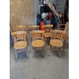 Miscellaneous lot of seven 1940s bentwood chairs {Approx. 80 cm H x 48 cm W x 43 cm D}.