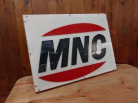 MNC Perspex advertising sign {44 cm H x 60 cm W x 5 cm D}.