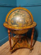 Drinks cabinet in the form of a world globe {94cm H x 78cm Dia.}