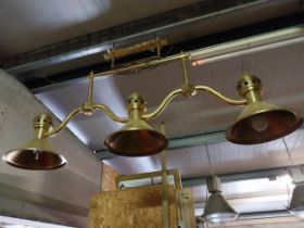 Good quality brass Bar - Pub downlighter {90 cm H x 190 cm W x 40 cm D}.