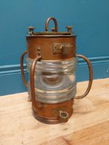 19th C. brass and copper ships lantern {23cm H x 28cm Dia}