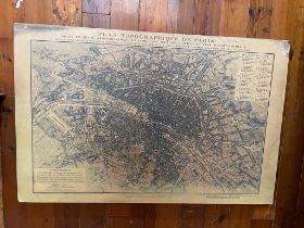 Plan Topographique de Paris print {75 cm H x 115 cm W}.