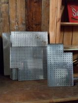 Collection of stainless steel bar - pub drip trays {Approx. 68 cm H x 50 cm W}.