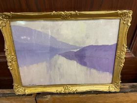 Paul Henry print in gilt frame {37 cm H x 48 cm W}.