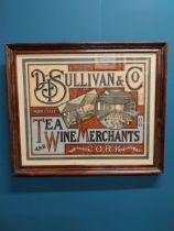 D. F Sullivan & Co. Tea and Wine merchants Cork framed advertising print {52cm H x 62cm W}.