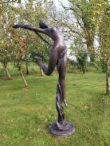 Exceptional quality bronze sculpture of a ballerina {235cm H x 118cm W x 80cm D}