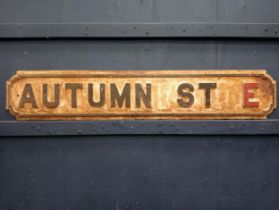 Cast iron Autumn street sign {H 18cm x W 100cm x D 1cm }.