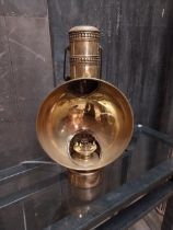 Good quality 19th C. brass signal lamp in working order {54 cm H x 28 cm W x 14 cm D}.