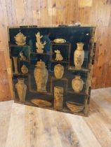 Japanese lacquered and gilded wall panel {126 cm H x 122 cm W x 2 cm D}.