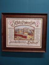 Sir John Power & Son, John's Lane Distillery Dublin framed advertising print {51cm H x 60cm W}