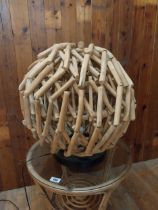 Vintage driftwood table lamp {60 cm H x 54 cm W x 54 cm D}.