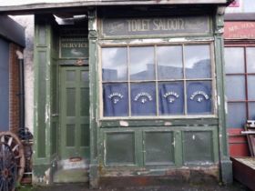 Painted timber and glass shop front in the Victorian used in Penny Dreadful TV series and Riper