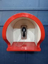 Wall phone booth in dome cover {H 61cm x W 60cm x D 50cm}.