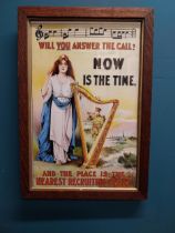 Will you answer the call? Now is the time, recruitment framed advertising print {55cm H x 37cm W}