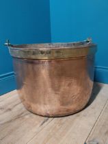 19th C. Brass and copper log bucket {69cm H x 52cm Dia.}