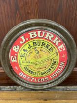 E and J Burke Bottlers Dublin circular advertising print {58 cm Dia.}.