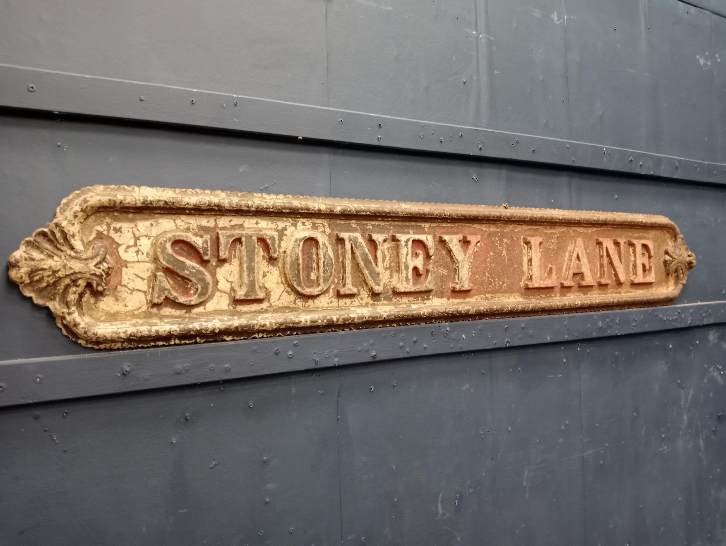 Stoney Lane cast iron street sign {H 21cm x W 140cm x D 2cm }. - Image 3 of 3
