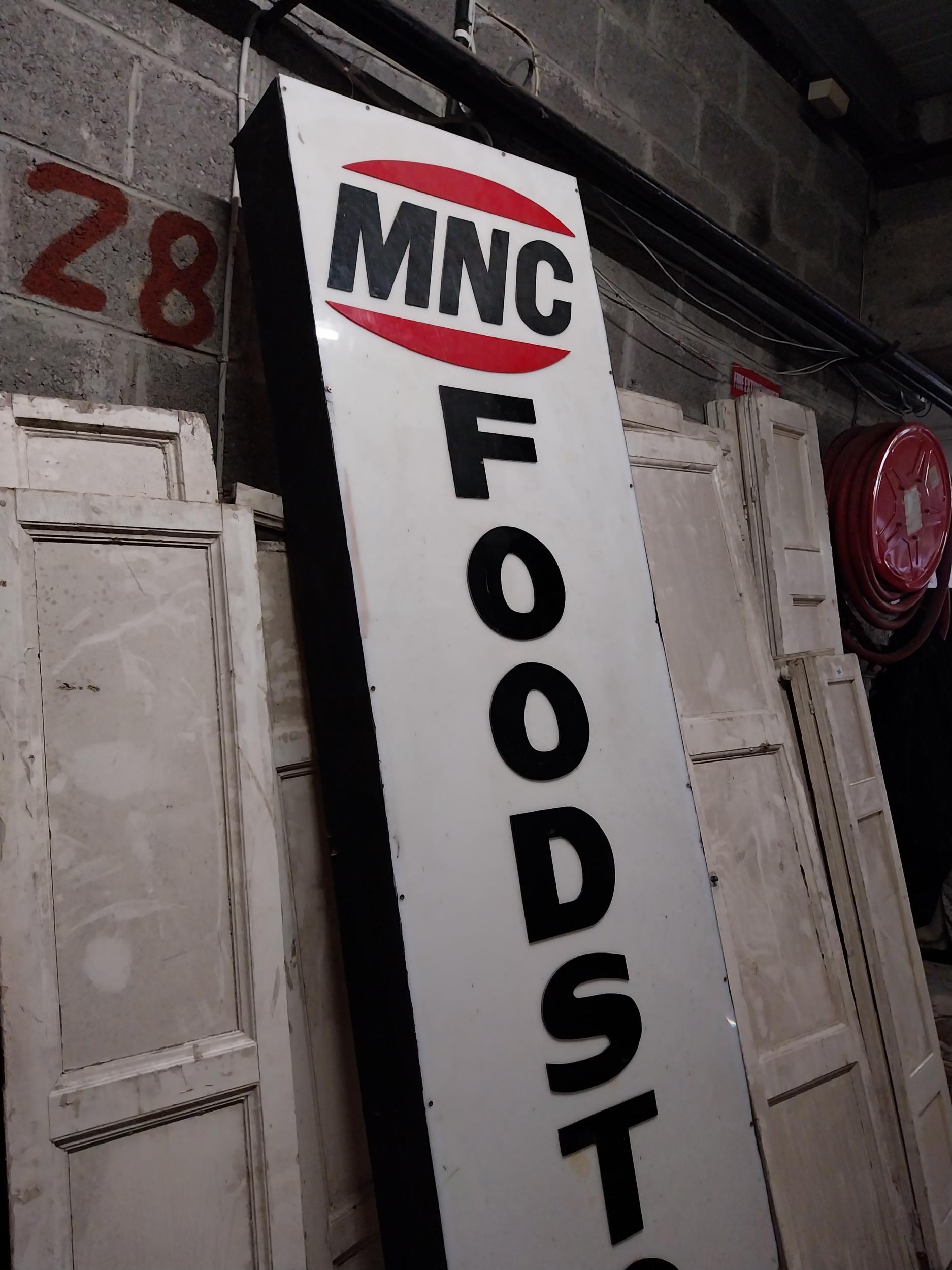 Vintage MNC Food Store Perspex light up advertising sign {250 cm H x 61 cm W x 16 cm D}. - Image 2 of 3