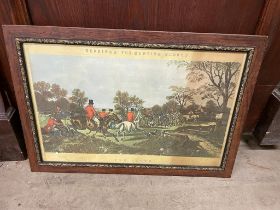 Herrings Fox Hunting Scene framed print {50 cm H x 72 cm W}.