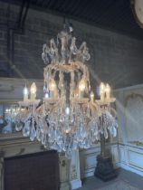 Good quality French crystal chandelier from Disney Disenchanted film {110 cm H x 70 cm W x 70 cm