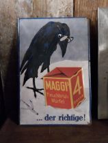 Maggis tin plate advertising sign {60 cm H x 40 cm W}.