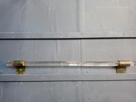 Metal and glass door handle of large proportions {H 10cm x W 100cm x D 8cm }.