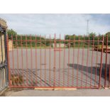 Pair of wrought iron entrance gates and a pedestrian gate {Entrance H 179cm x W 313cm x D 5cm